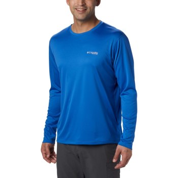 Columbia Muške Majice S Kapuljačom - PFG Zero Rules Long Sleeve Plave | DLYM-36285